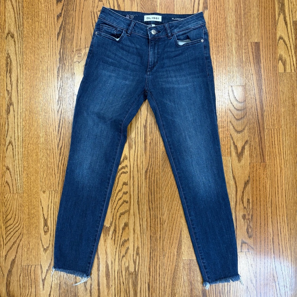 DL1961 Florence Instasculpt Cropped Stranded Jeans - Picture 2 of 9